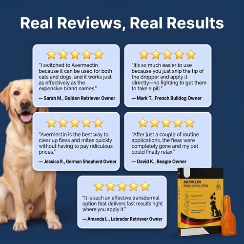Avermectin Flea, Tick, Mite & Deworming Solution